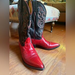 Vintage Nocona Cherry Red Cowgirl Boots 7 B